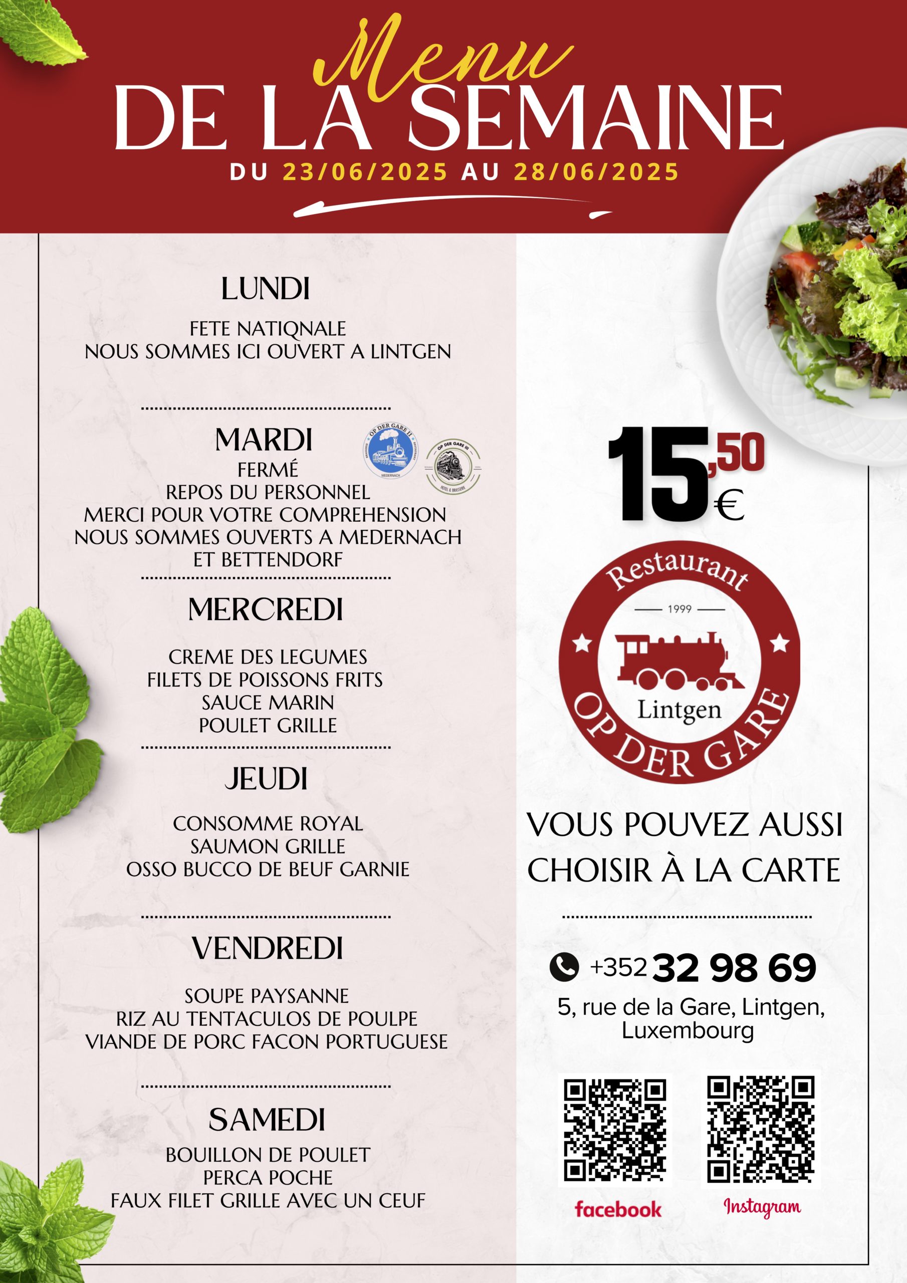 Menu S119 - Lintgen
