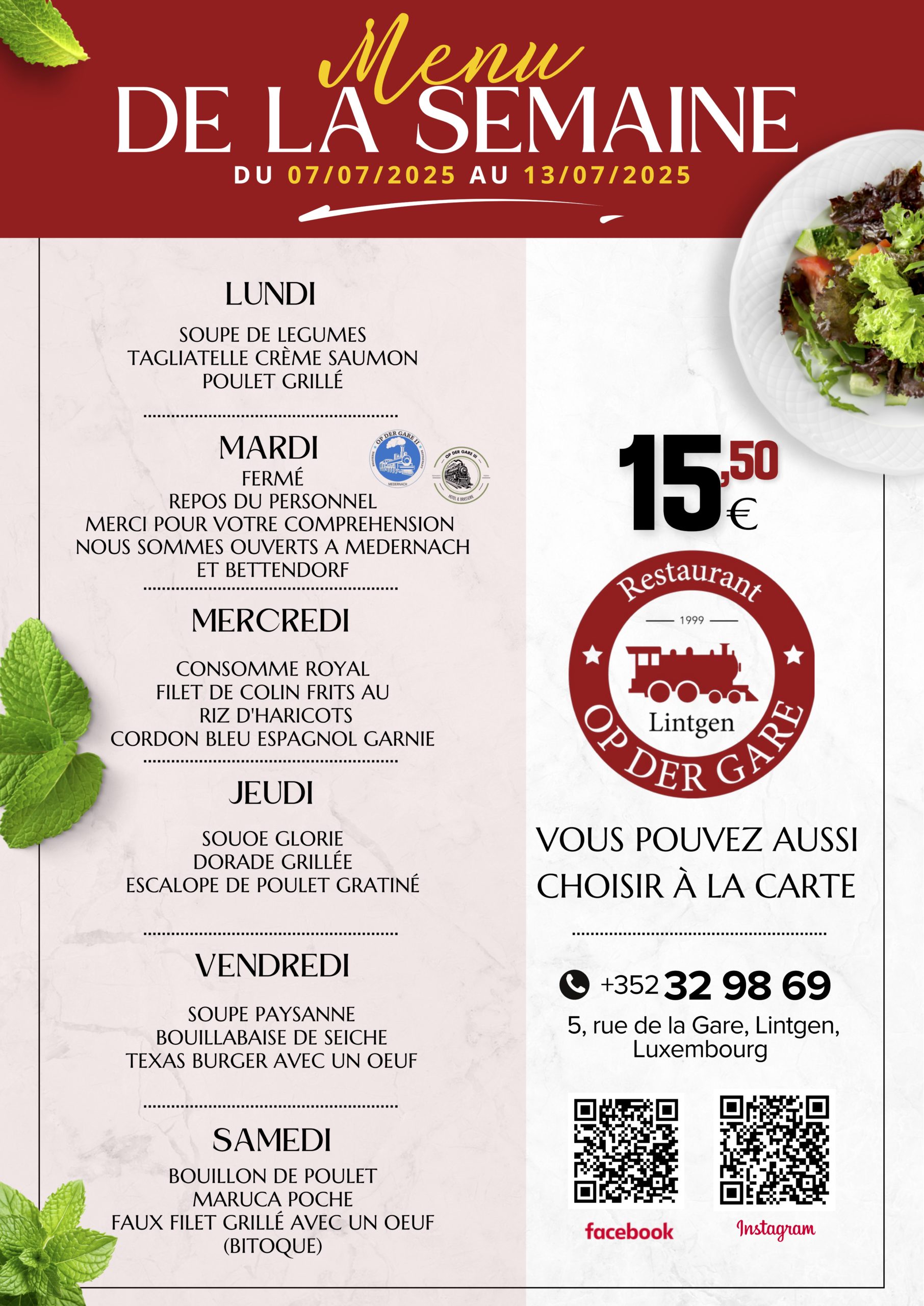 Menu S121 - Lintgen