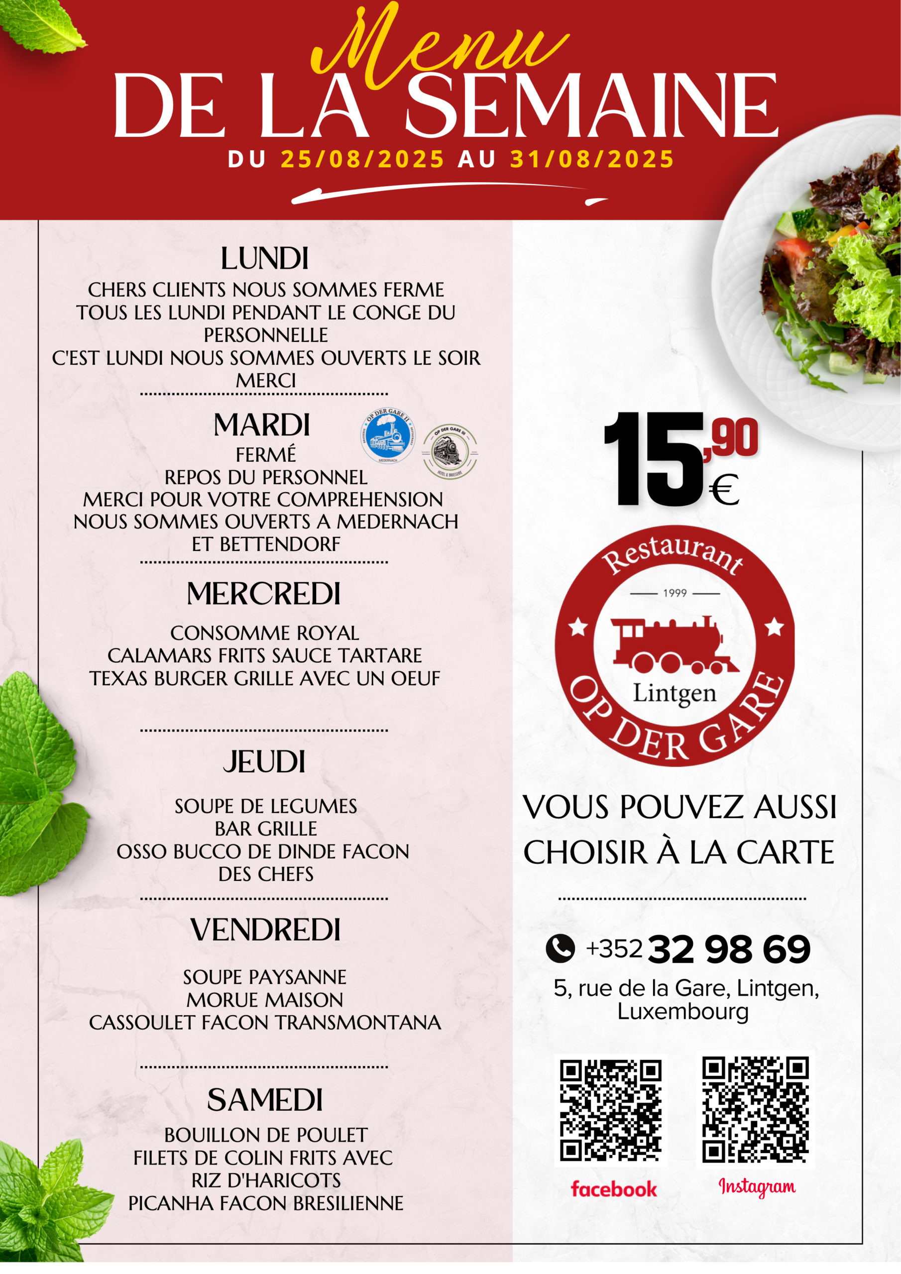 Menu S128 - Lintgen